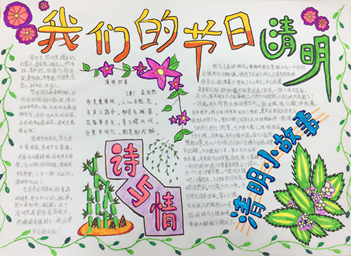 南昌现代外国语学校(象湖校区) 组织开展“我们的节日·清明”节日小报评比活动